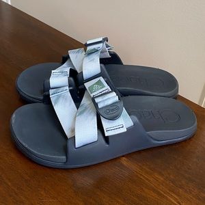 Chaco Chillos Slide Sandals Navy White Green Women’s Size 6